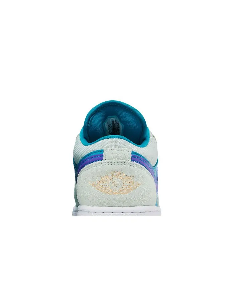 Кроссовки Air Jordan Air Jordan 1 Low SE GS 'Aquatone Concord' — изображение 8 из 9, фиолетовый/золотистый