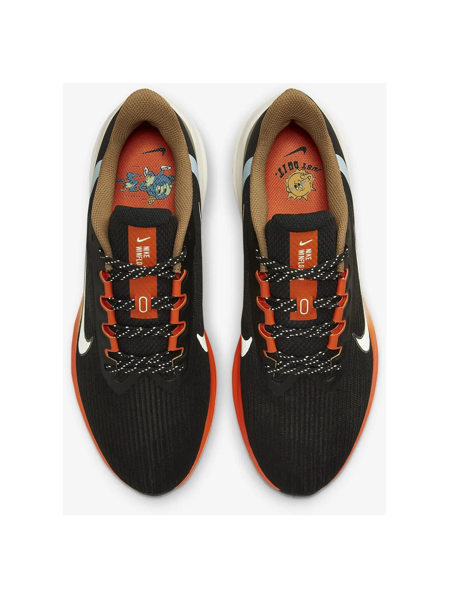 Кроссовки Nike Air Winflo 9 — изображение 3 из 7, черный/оранжевый