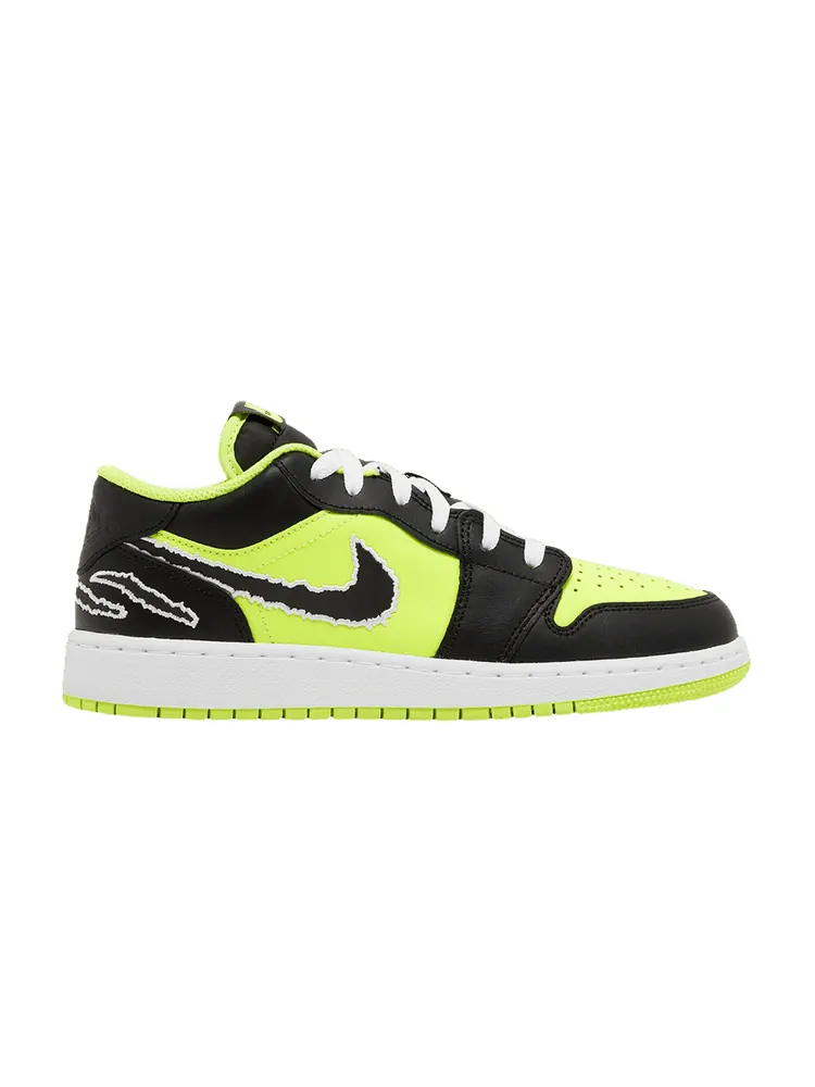 Кроссовки Air Jordan Air Jordan 1 Low SE GS 'Big Cat Energy' — изображение 1 из 9, белый/черный