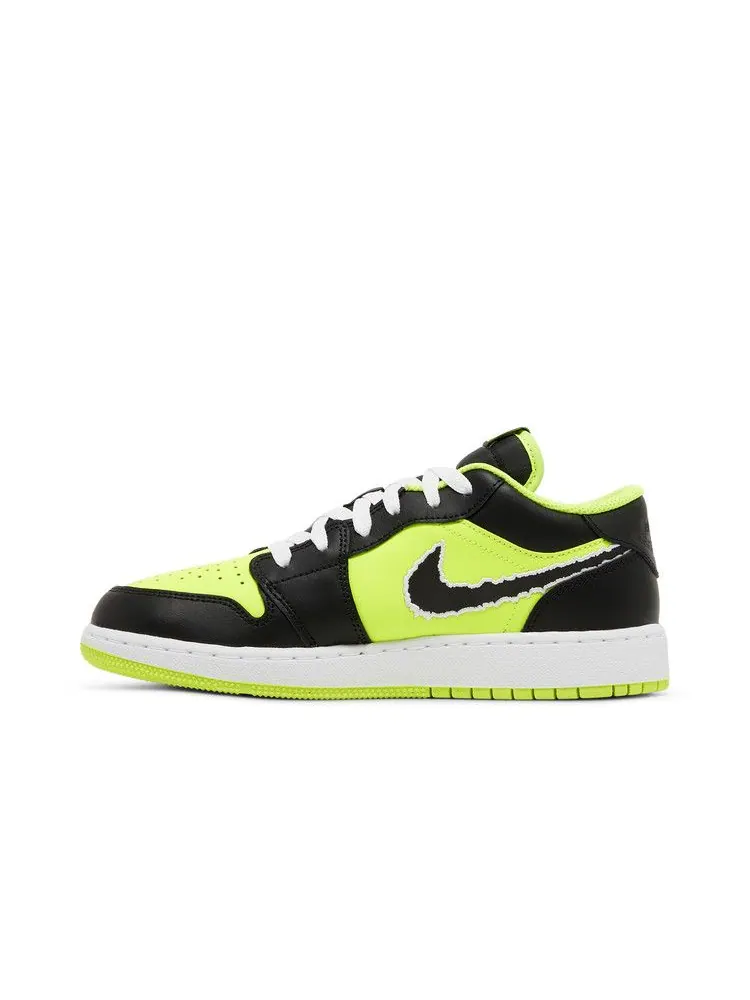 Кроссовки Air Jordan Air Jordan 1 Low SE GS 'Big Cat Energy' — изображение 4 из 9, белый/черный