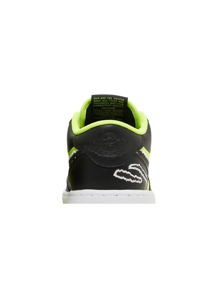 Кроссовки Air Jordan Air Jordan 1 Low SE GS 'Big Cat Energy' — изображение 8 из 9, белый/черный