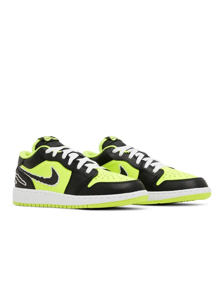 Кроссовки Air Jordan Air Jordan 1 Low SE GS 'Big Cat Energy' — изображение 9 из 9, белый/черный