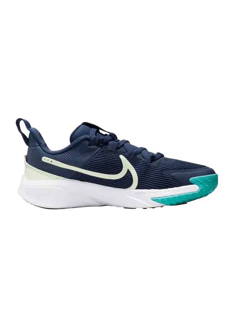 Кроссовки Nike Star Runner 4 PS 'Midnight Navy Volt Tint' — изображение 1 из 1, темно-синий//белый