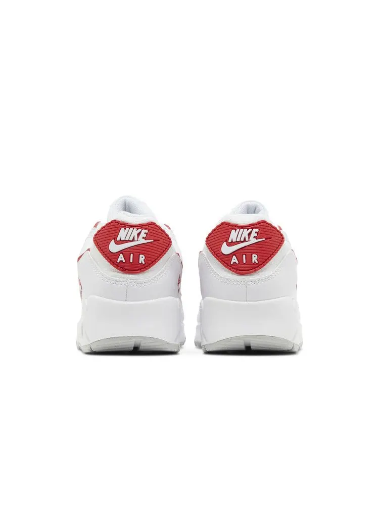 Кроссовки Nike Air Max 90 'White University Red' — изображение 7 из 9, белый/серый/красный