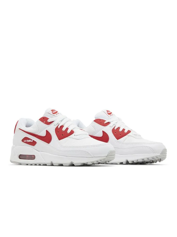 Кроссовки Nike Air Max 90 'White University Red' — изображение 9 из 9, белый/серый/красный