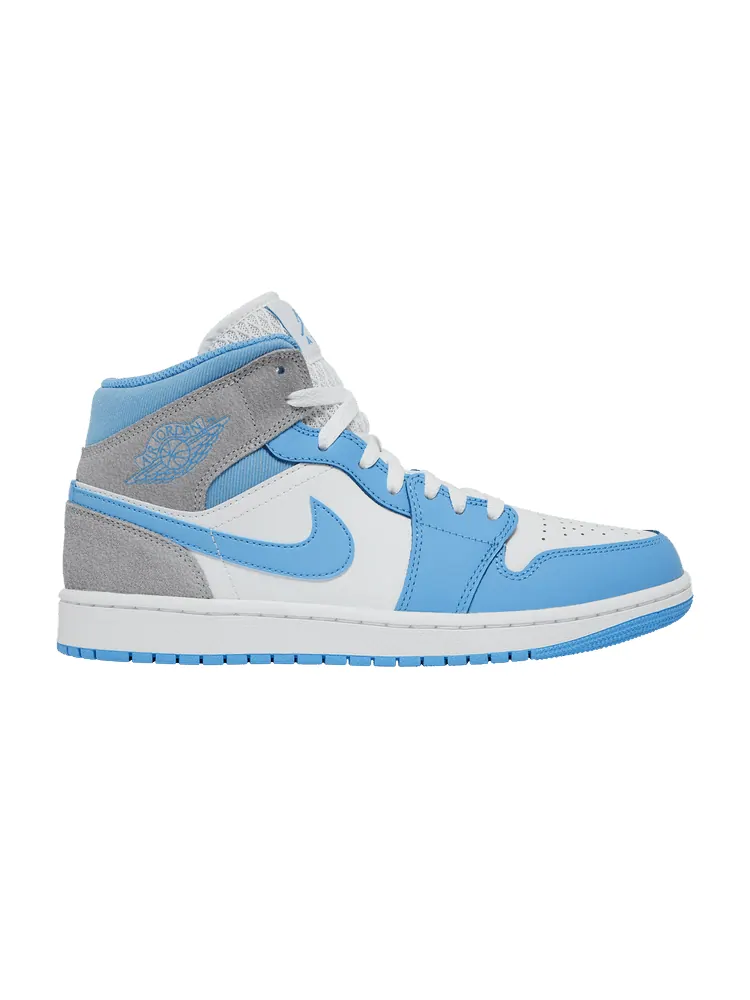 Кроссовки Air Jordan Air Jordan 1 Mid SE 'University Blue' — изображение 1 из 9, белый/серый/синий