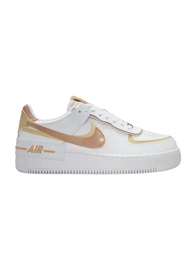 Кроссовки Nike Wmns Air Force 1 Shadow 'White Team Gold Hemp' — изображение 1 из 1, белый/золотистый/белый
