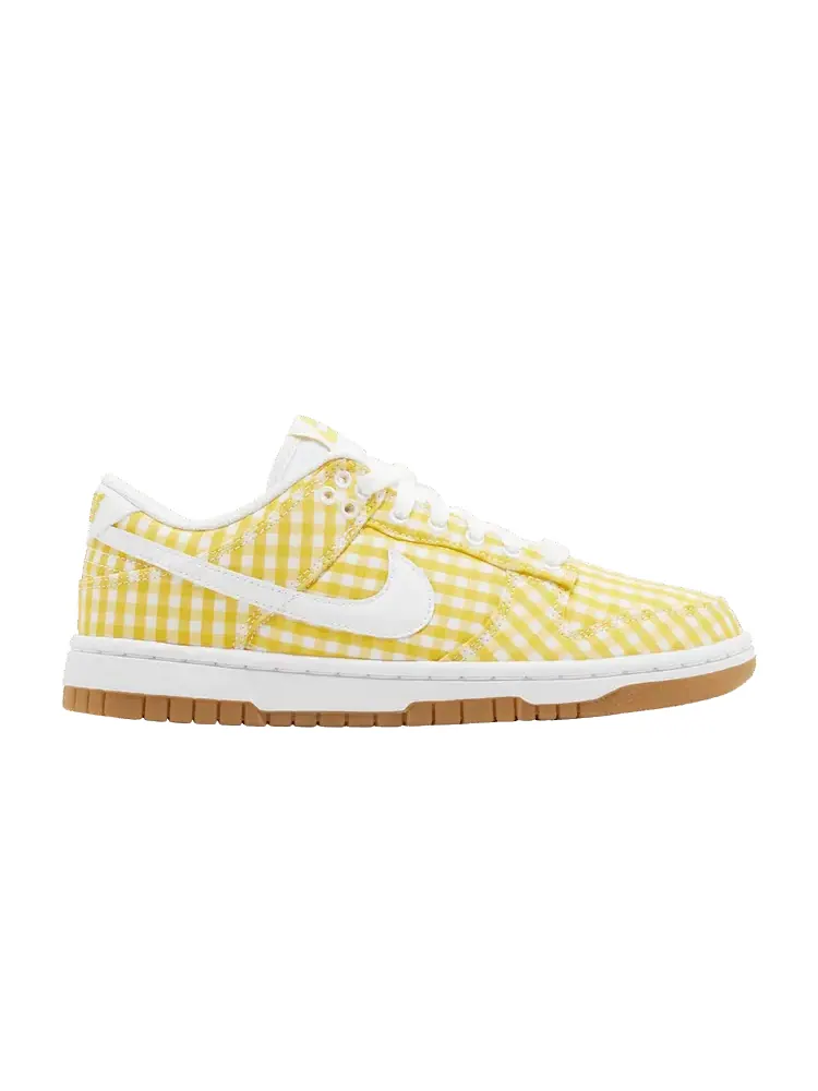 Кроссовки Nike Wmns Dunk Low 'Yellow Gingham' — изображение 1 из 9, белый/светлый коричневый
