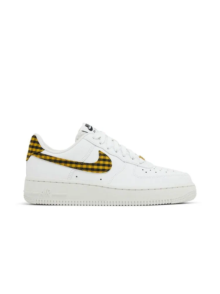 Кроссовки Nike Wmns Air Force 1 Low 'Bronzine Gingham' — изображение 2 из 9, белый//черный