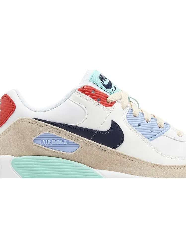 Кроссовки Air Max 90 Leather SE GS 'Patches' — изображение 2 из 4, белый