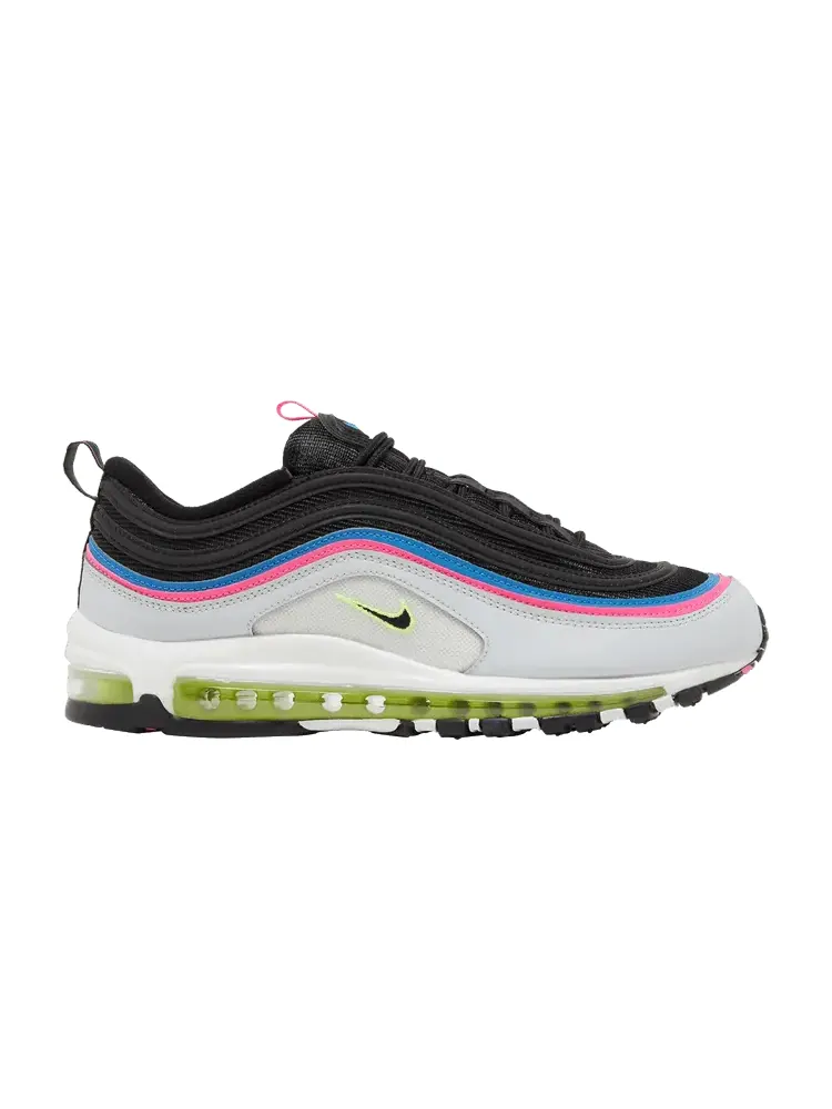 Кроссовки Nike Air Max 97 'Black Neon' — изображение 1 из 9, платиновый/синий/розовый