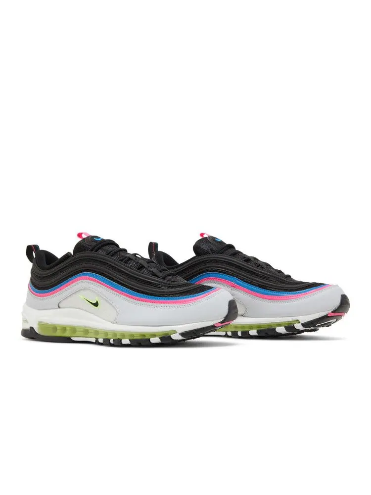 Кроссовки Nike Air Max 97 'Black Neon' — изображение 9 из 9, платиновый/синий/розовый
