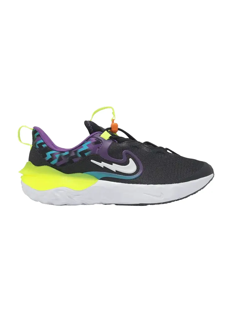 Кроссовки Nike Run Flow SE GS 'Black Teal Nebula Volt' — изображение 1 из 1, черный///белый
