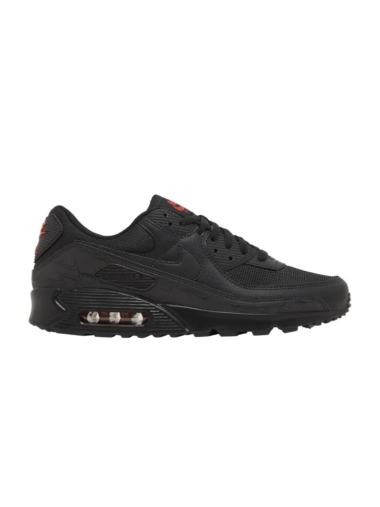 Кроссовки Nike Air Max 90 'Black Red Reflective' — изображение 1 из 9, черный