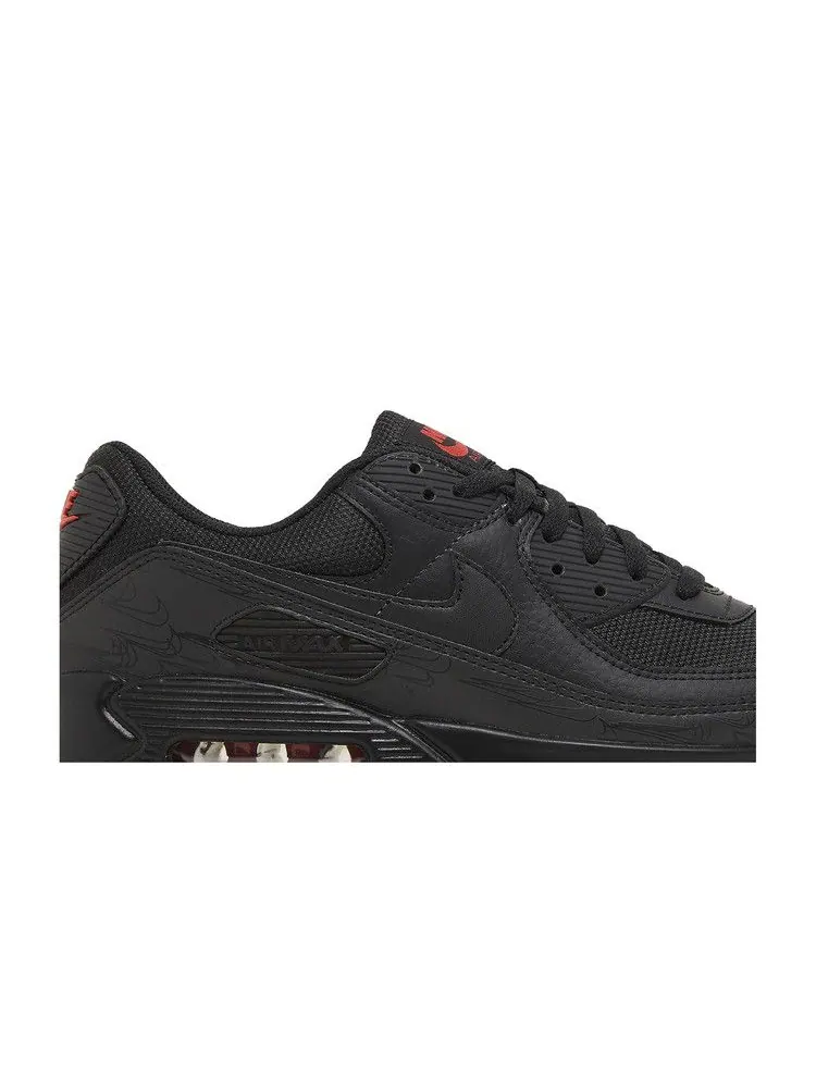 Кроссовки Nike Air Max 90 'Black Red Reflective' — изображение 3 из 9, черный