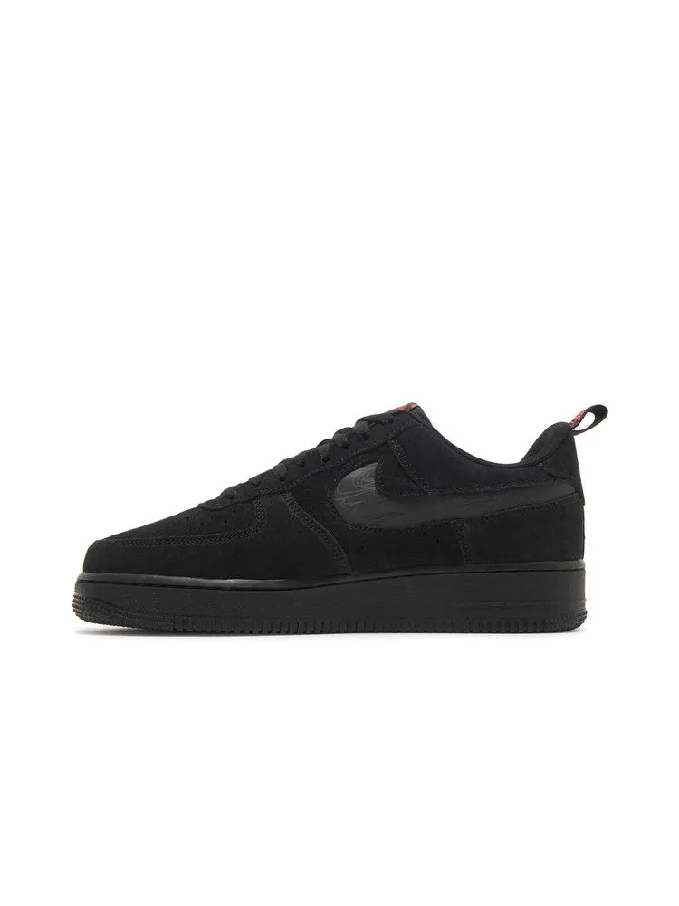 Кроссовки Nike Air Force 1 '07 LV8 'Reflective Swoosh - Black Crimson' — изображение 4 из 9, черный/черный/светлый