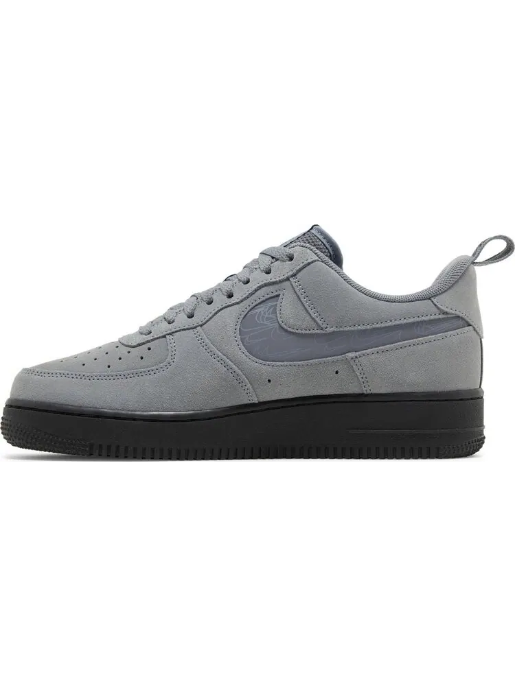 Кроссовки Air Force 1 '07 LV8 'Reflective Swoosh - Cool Grey' — изображение 3 из 4, серый