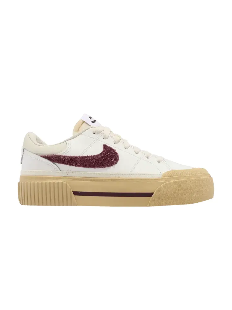 Кроссовки Nike Wmns Court Legacy Lift 'Sail Dark Beetroot' — изображение 1 из 1, белый