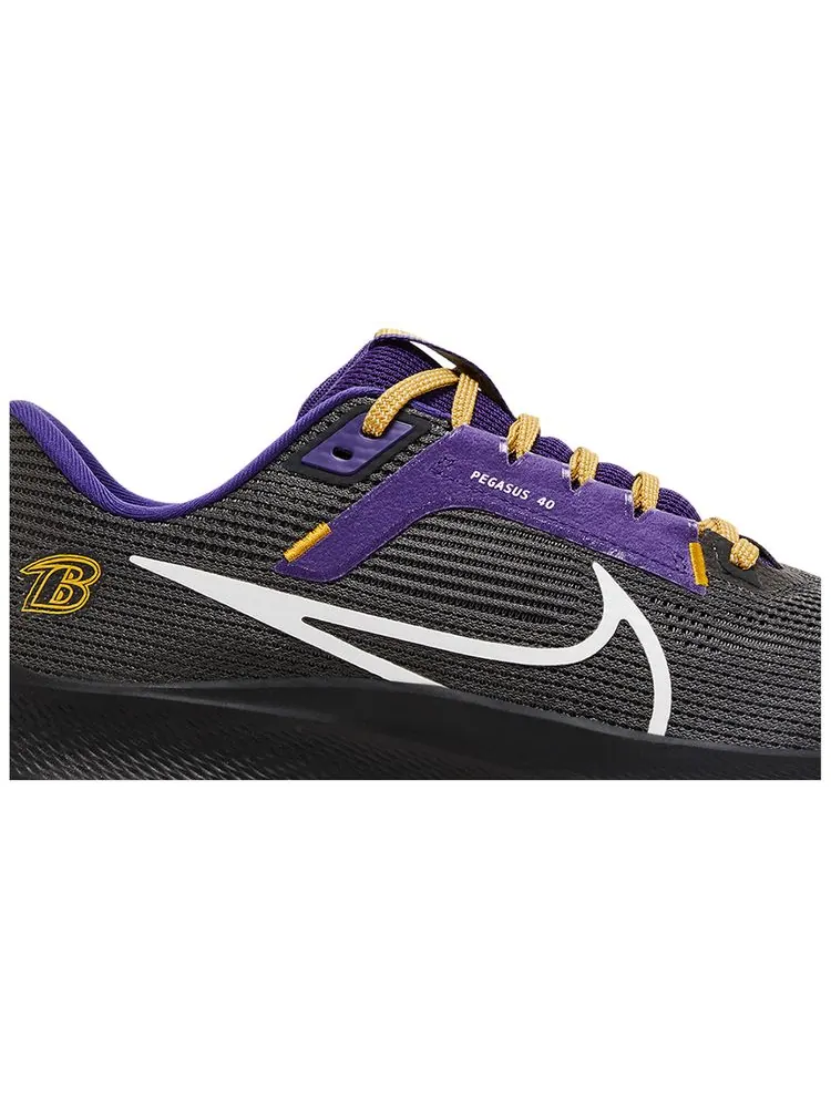 Кроссовки Nike NFL x Air Zoom Pegasus 40 'Baltimore Ravens' — изображение 2 из 8, черный