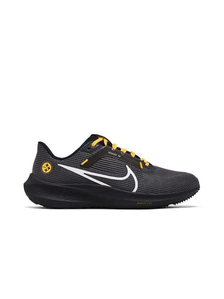 Кроссовки Nike NFL x Air Zoom Pegasus 40 'Pittsburgh Steelers' — изображение 2 из 9, черный/золотистый/белый