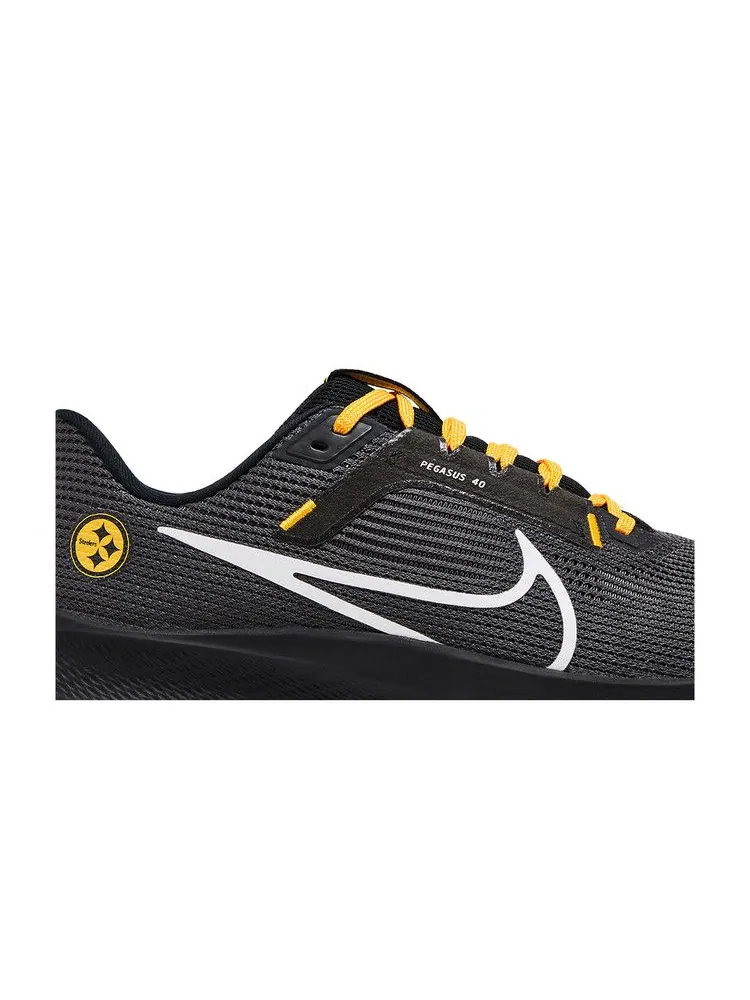 Кроссовки Nike NFL x Air Zoom Pegasus 40 'Pittsburgh Steelers' — изображение 3 из 9, черный/золотистый/белый