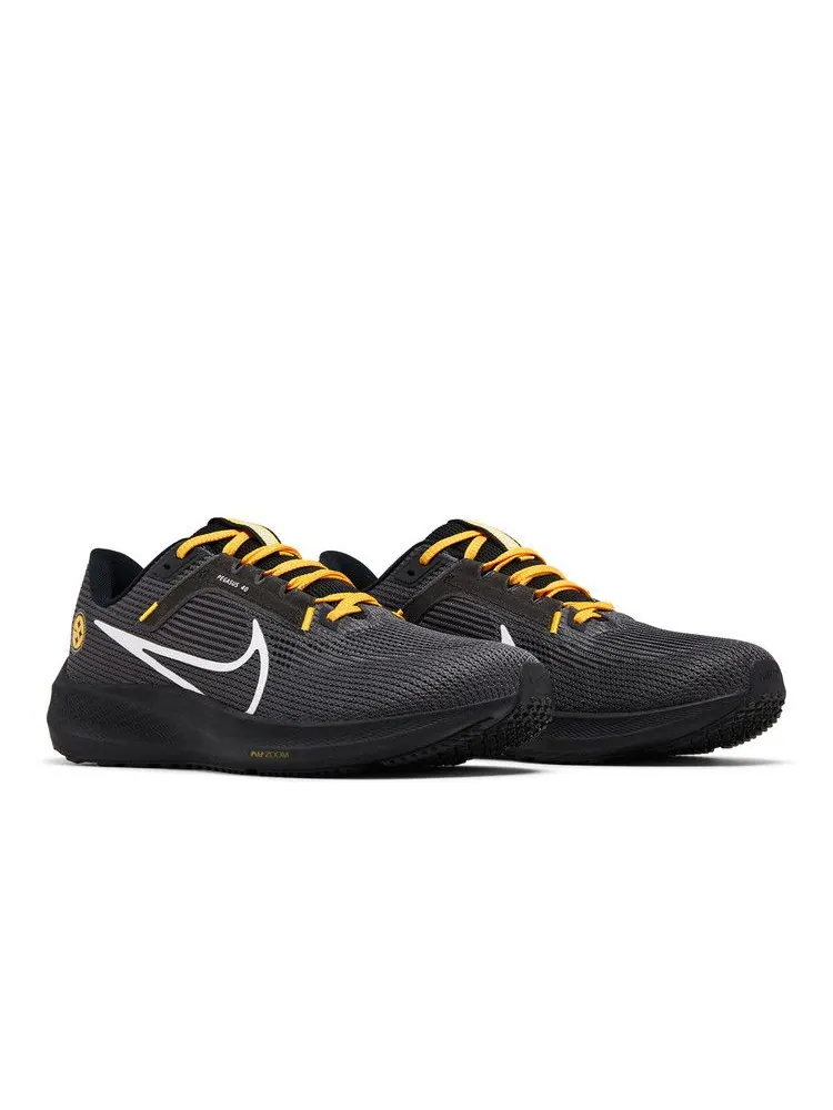 Кроссовки Nike NFL x Air Zoom Pegasus 40 'Pittsburgh Steelers' — изображение 9 из 9, черный/золотистый/белый