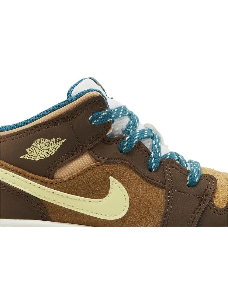 Кроссовки Air Jordan 1 Mid SE TD 'Cacao Wow' — изображение 2 из 4, коричневый