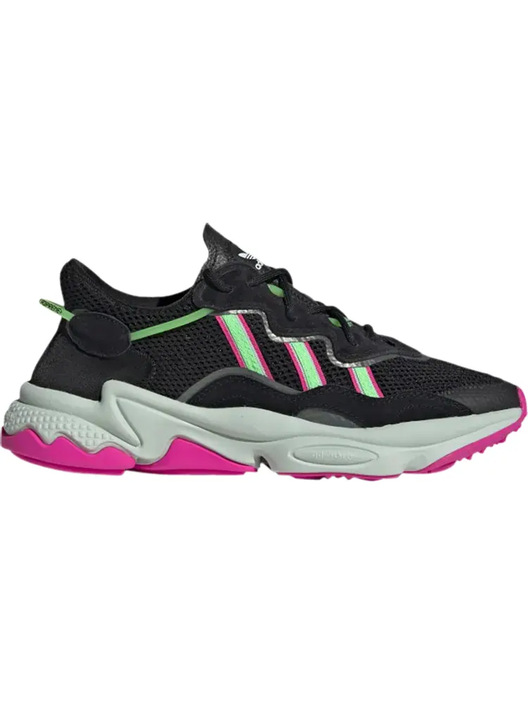 Кроссовки Adidas Wmns Ozweego 'Black Shock Lime Pink' — изображение 1 из 1, черный
