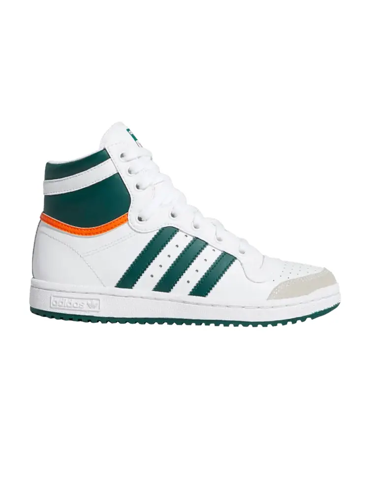 Кроссовки adidas Top Ten High J 'White Collegiate Green' — изображение 1 из 1, белый/зеленый/оранжевый