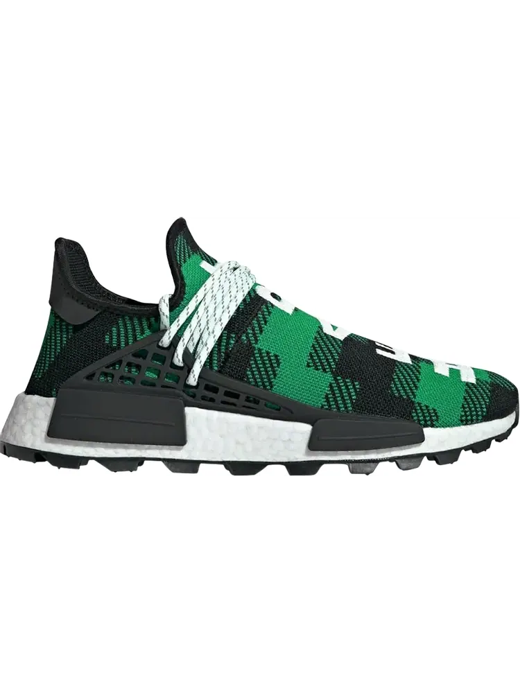 Кроссовки Adidas Pharrell x Billionaire Boys Club x NMD Human Race Trail 'Green Plaid' — изображение 1 из 1, зеленый