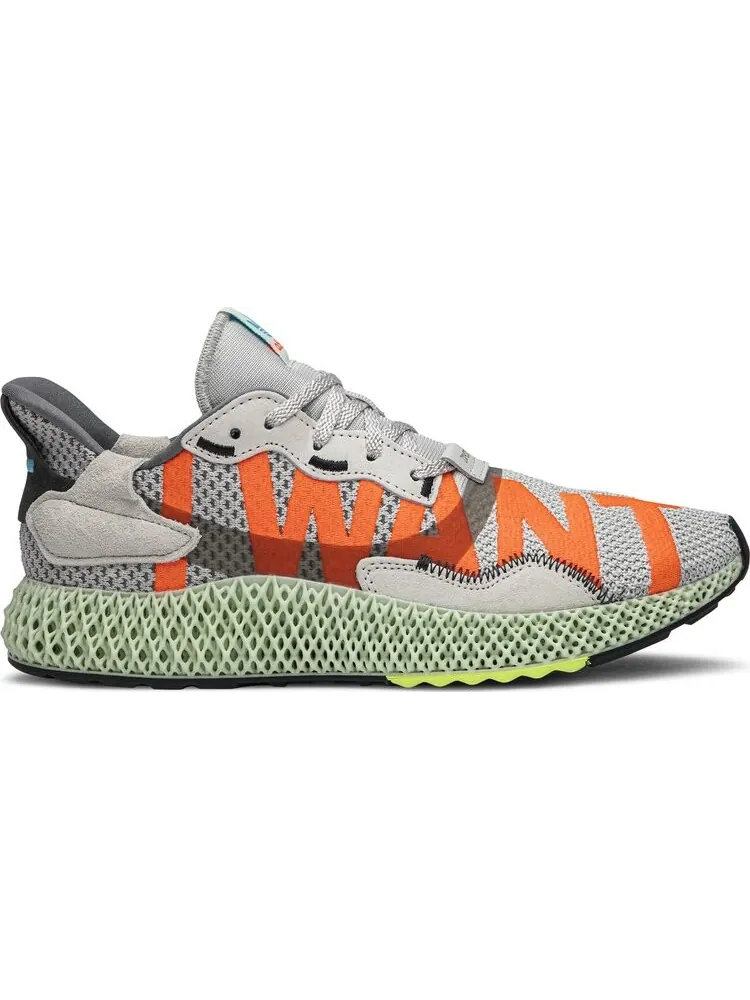 Кроссовки Adidas ZX 4000 4D 'I Want, I Can' — изображение 1 из 8, серый