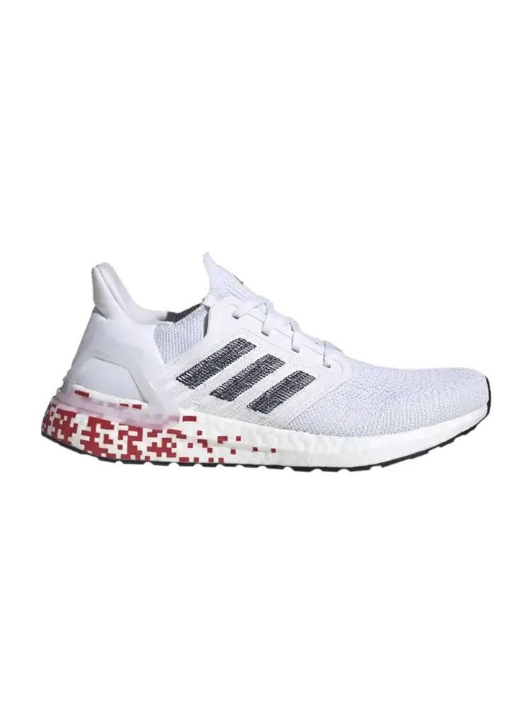 Кроссовки adidas Wmns UltraBoost 20 'Digital Pixel - White Scarlet' — изображение 1 из 1, белый/темно-синий
