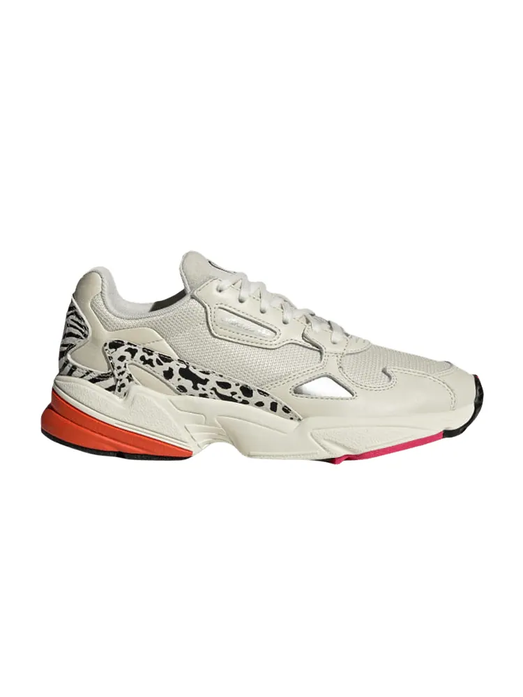 Кроссовки adidas Wmns Falcon 'Leopard' — изображение 1 из 1, белый/черный/розовый