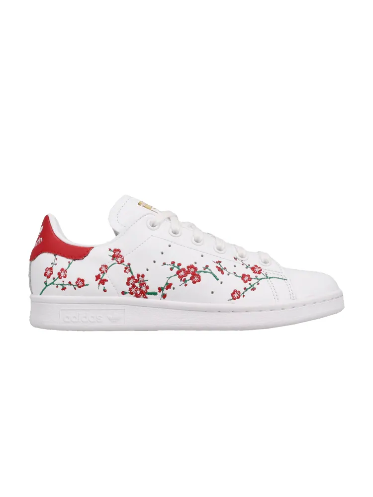 Кроссовки adidas Wmns Stan Smith 'Floral' — изображение 1 из 1, белый//черный