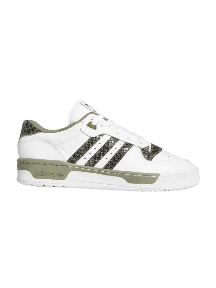 Кроссовки adidas Rivalry Low 'White Snakeskin' — изображение 1 из 1, белый/зеленый/белый