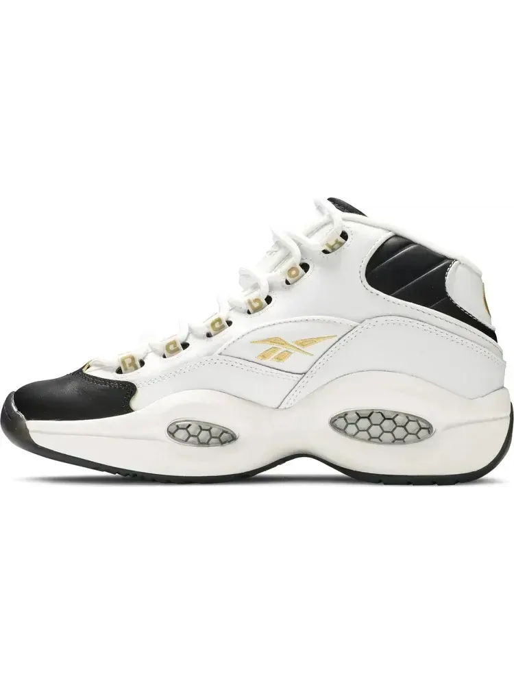 Кроссовки question mid j 'black toe' Reebok — изображение 3 из 8, белый