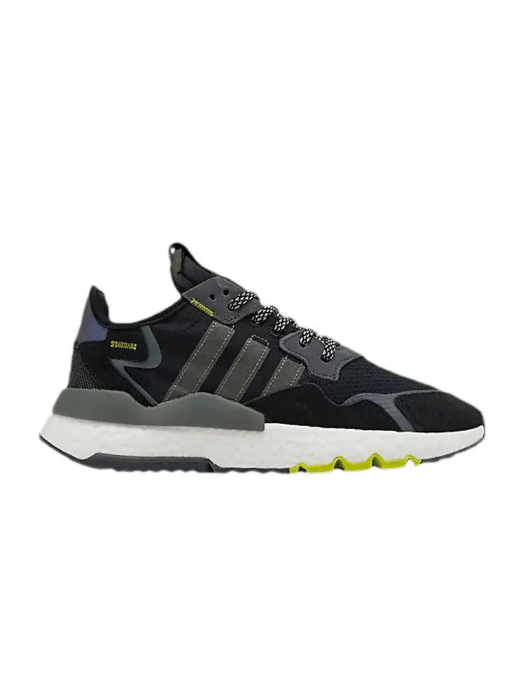 Кроссовки adidas Nite Jogger 'Black Iridescent' — изображение 1 из 1, черный/серый/желтый