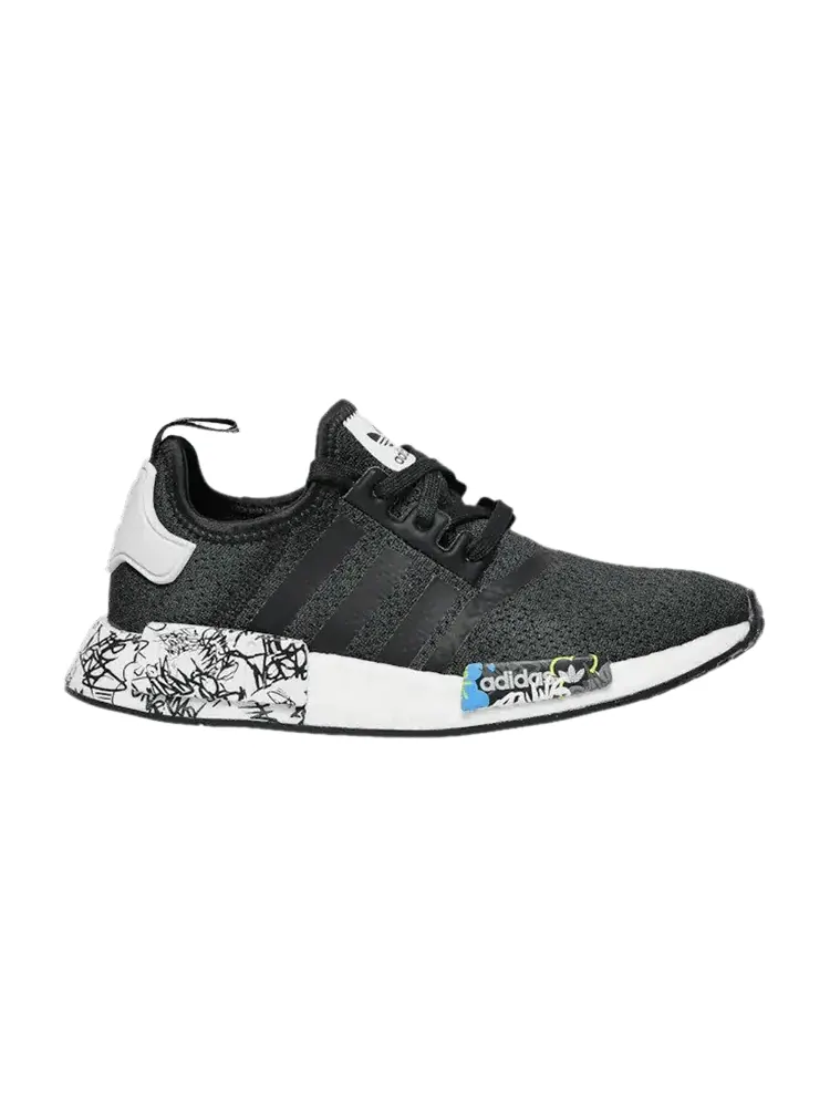 Кроссовки adidas NMD_R1 J 'Black Graffiti' — изображение 1 из 1, черный/белый/черный