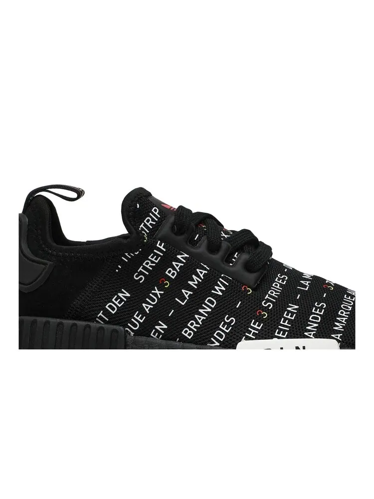 Кроссовки Adidas NMD_R1 'Black White Yellow' — изображение 2 из 4, черный
