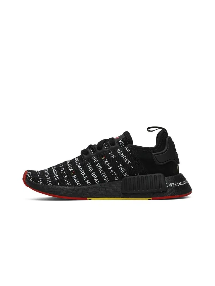 Кроссовки Adidas NMD_R1 'Black White Yellow' — изображение 3 из 4, черный