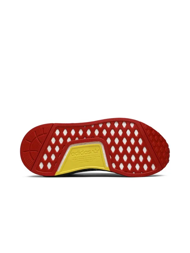 Кроссовки Adidas NMD_R1 'Black White Yellow' — изображение 4 из 4, черный