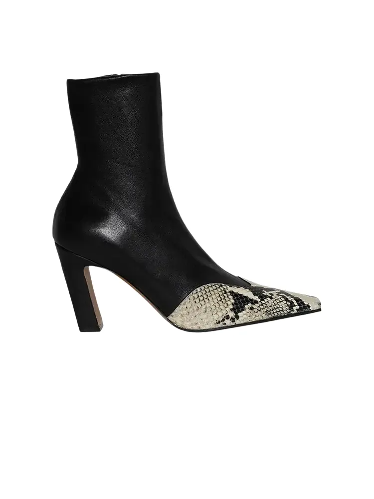 Женские высокие ботинки Khaite Nevada Stretch High Boot 'Black Natural Python' — черный