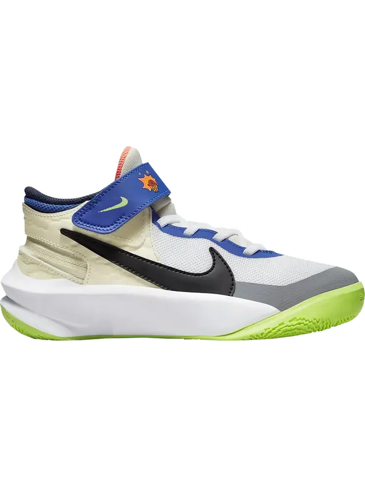 Кроссовки Nike Team Hustle D10 FlyEase GS 'White Multi-Color' — изображение 1 из 1, белый