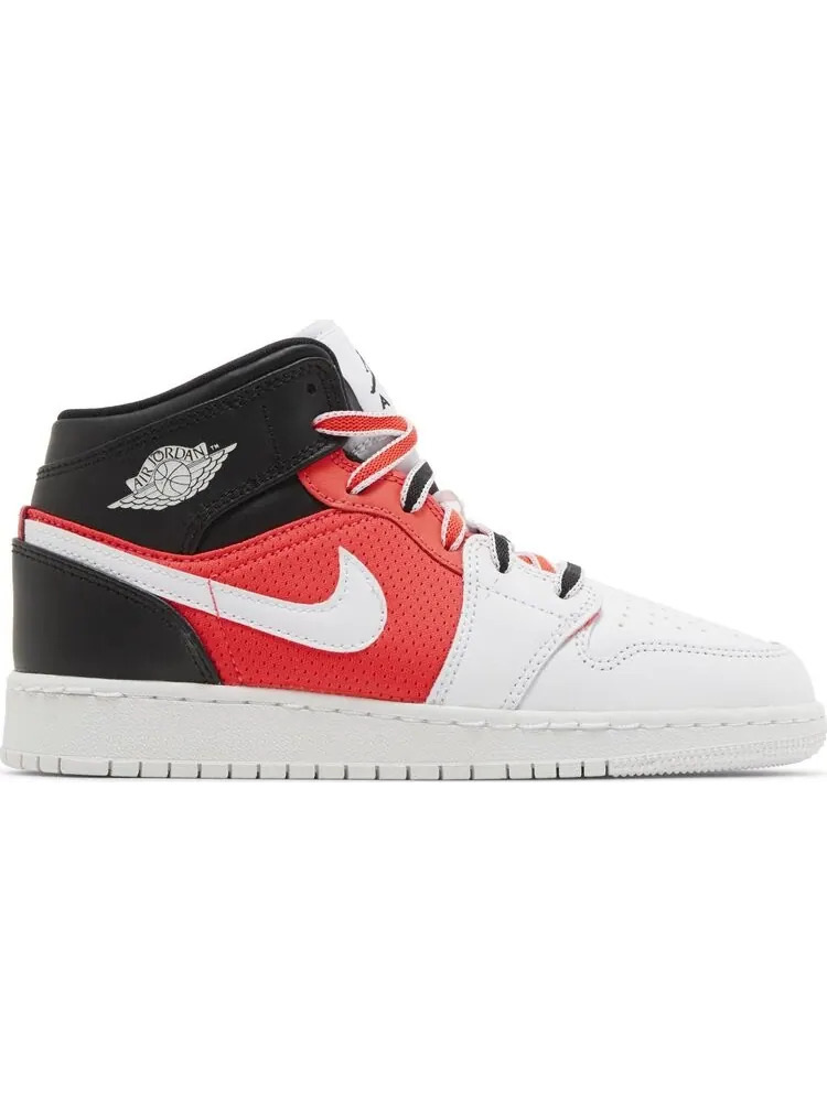 Кроссовки Air Jordan 1 Mid SE GS 'White Infrared' — изображение 1 из 4, белый
