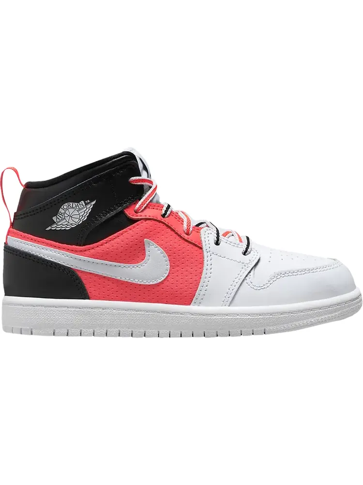 Кроссовки Air Jordan 1 Mid SE PS 'White Infrared' — изображение 1 из 1, черный