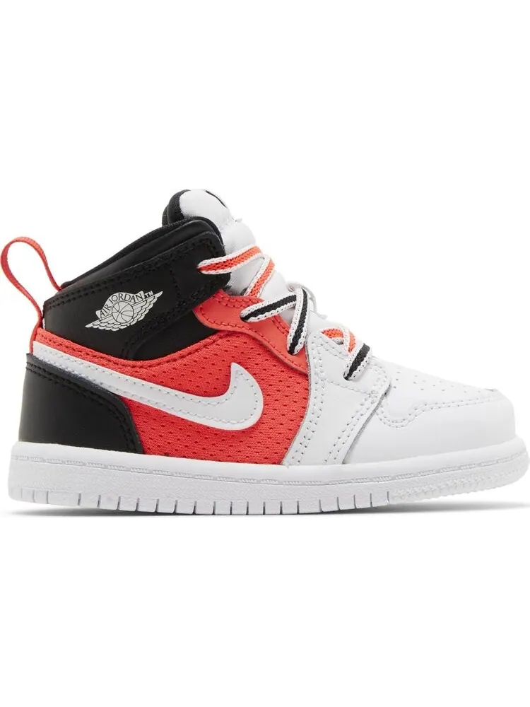 Кроссовки Air Jordan 1 Mid SE TD 'White Infrared' — изображение 1 из 4, черный