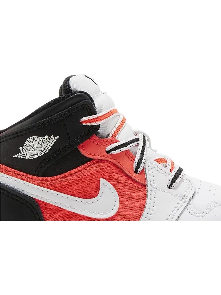 Кроссовки Air Jordan 1 Mid SE TD 'White Infrared' — изображение 2 из 4, черный