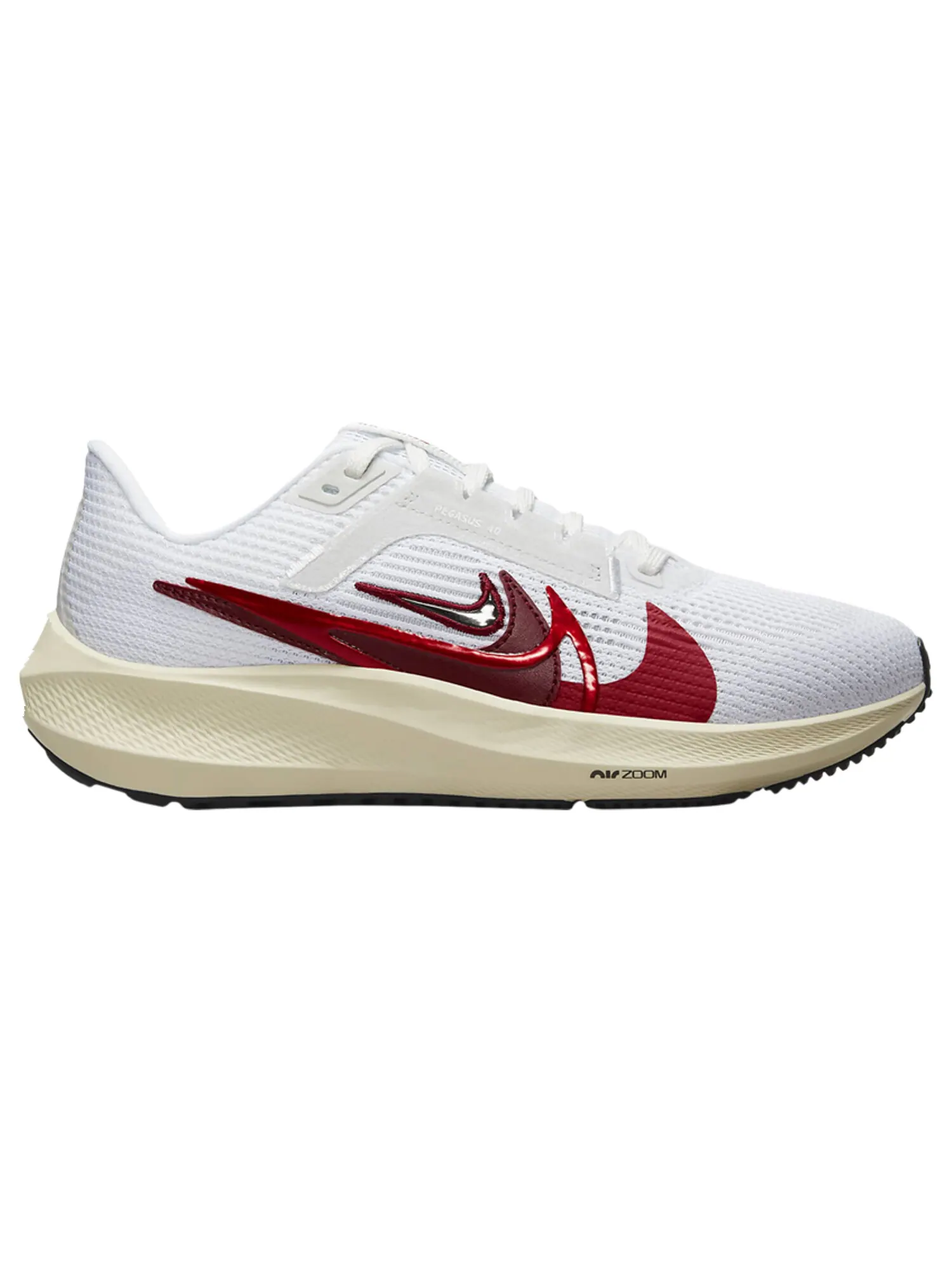 Кроссовки Nike Wmns Air Zoom Pegasus 40 Premium 'Quadruple Swoosh - White Team Red' — изображение 1 из 1, белый