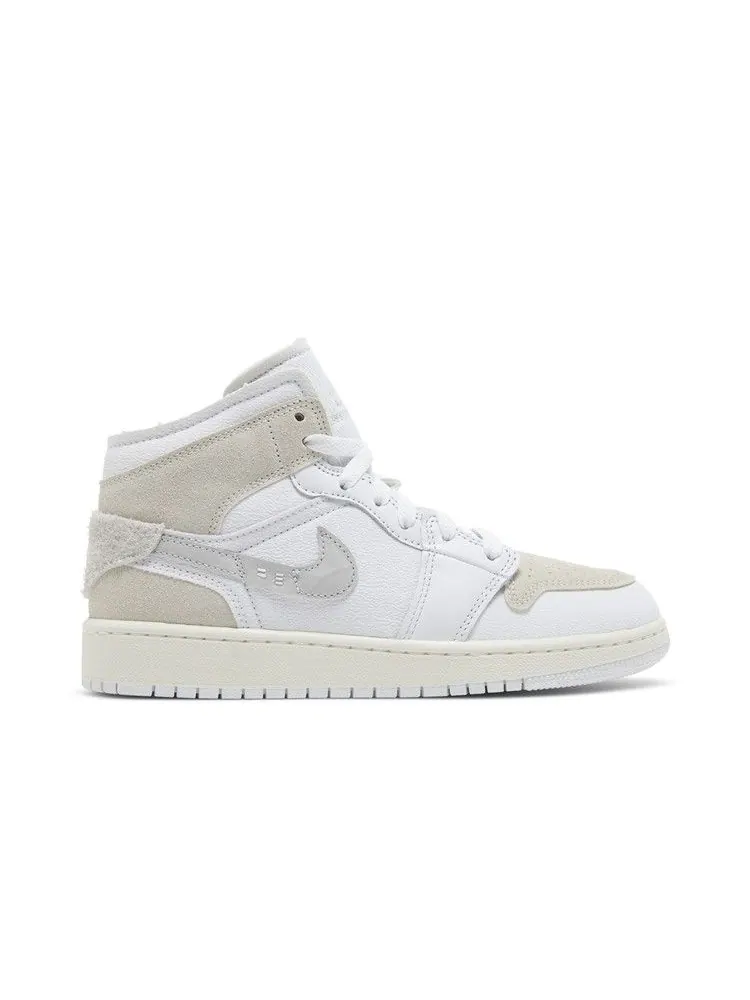 Кроссовки Air Jordan Air Jordan 1 Mid SE Craft GS 'Inside Out - White Sail' — изображение 2 из 9