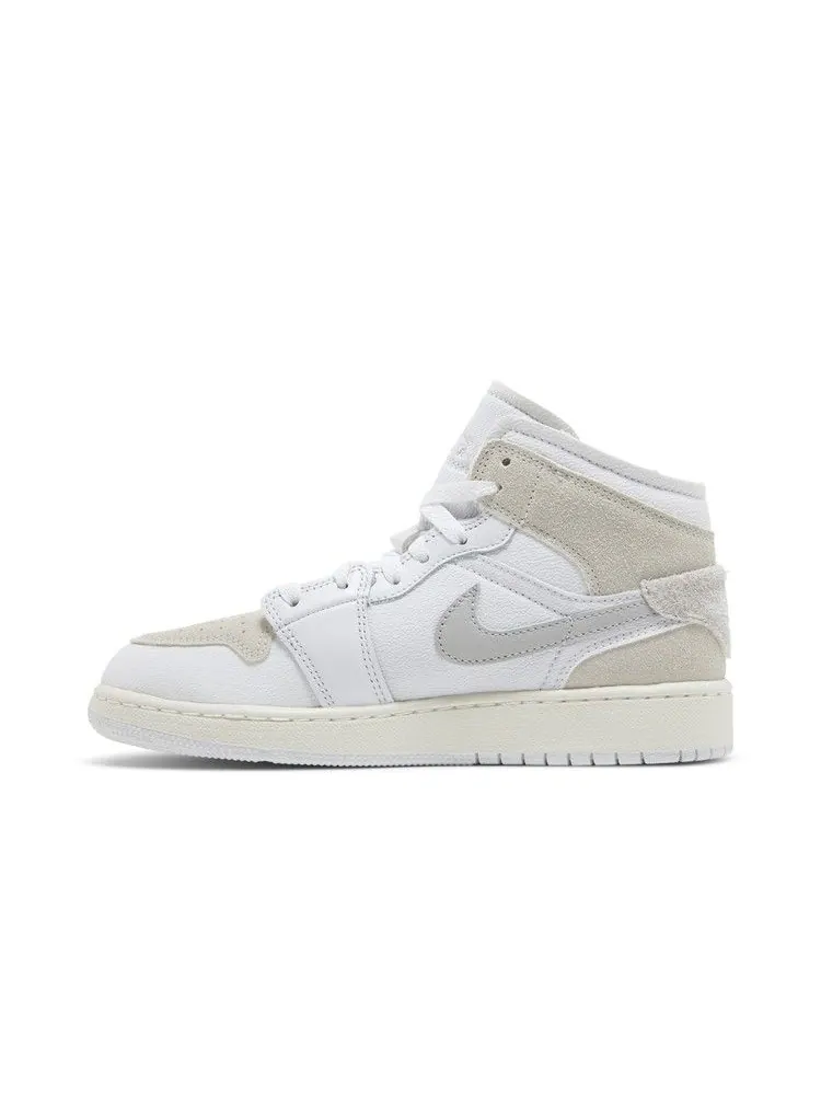 Кроссовки Air Jordan Air Jordan 1 Mid SE Craft GS 'Inside Out - White Sail' — изображение 4 из 9